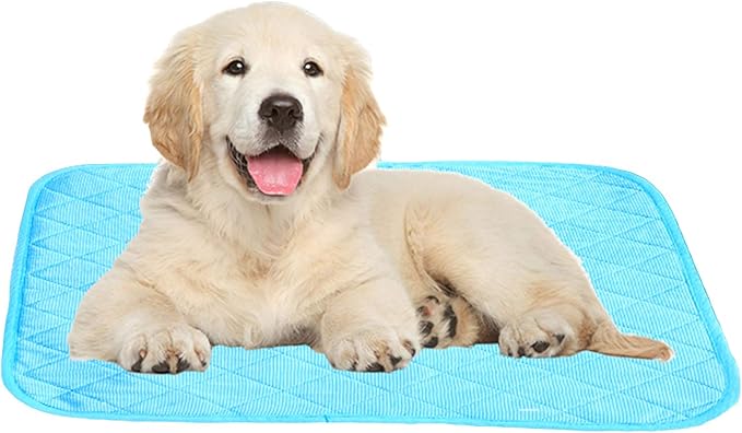 SEIS Dog Ice Pad Ice Silk Cats Kennel Mat Pet Cooling Pad Summer Cool Bamboo Mat Breathable Pad (Solid Gray, L