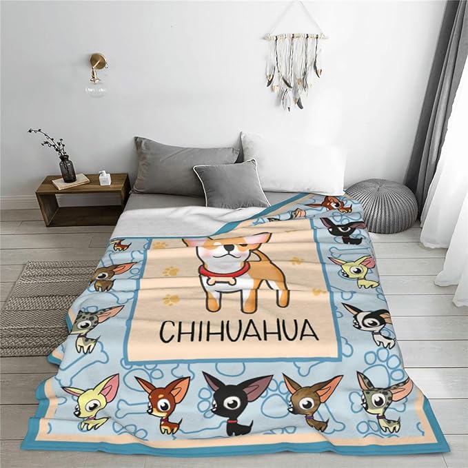 Chihuahua Blanket Chihuahua Decor Throw Blanket Super Warm Soft Plush Lightweight Fleece Flannel Winter Gifts for Girls Baby Kids Women Boys Adults Couch Bedding 50"X60"