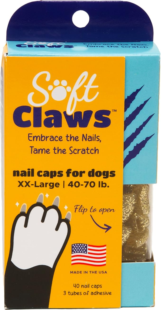 Canine Soft Claws Nail Caps, XX-Large, Gold