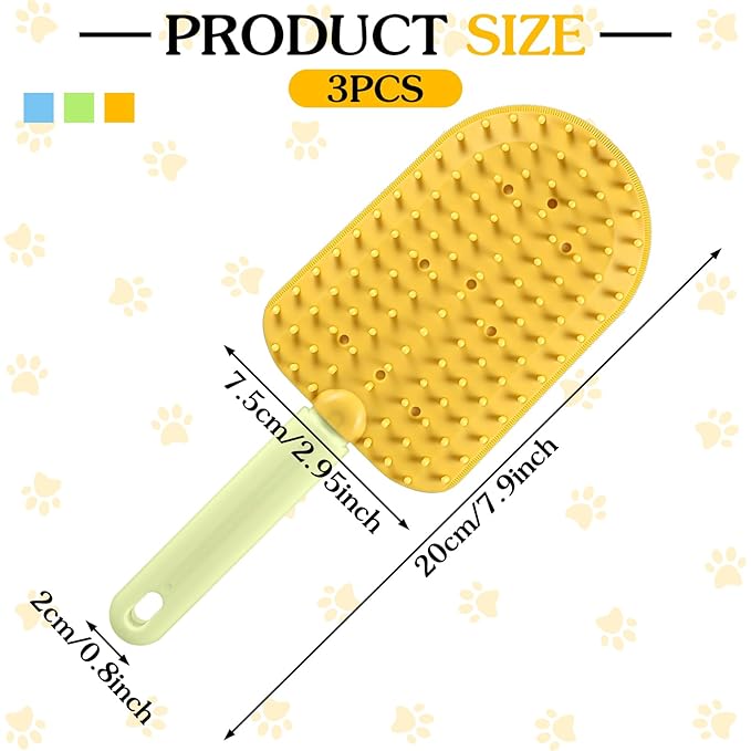 3PCS Cat Tongue Comb, Cat Grooming Brush, Cat Brushes for Indoor Cats, Cat Brush for Shedding, Cat Comb for Long Haired Cats, Pet Ice Cream Massage Comb, Easily Removes Fur Reducing Hairballs (Blue,