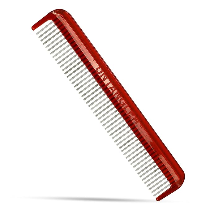 Pet comb for easy mat removal without causing pain to pets (7" Ferrari Red)