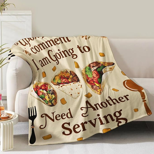 Burrito Tortilla Blanket Gifts for Women Men Girls Boys Present for Kids Adult Teen Birthday Valentines Mother Festival Christmas Decor Bedroom Living Room Couch Sofa Soft Fuzzy Flannel Throw 60"x50"