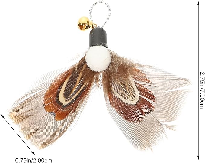 FRCOLOR 6pcs Replacement Head for Cat Teaser Toy, Cat Fishing Pole Toy Attachment Interactive Cat Toy Cat Teaser Toy Feathers Cat Toys