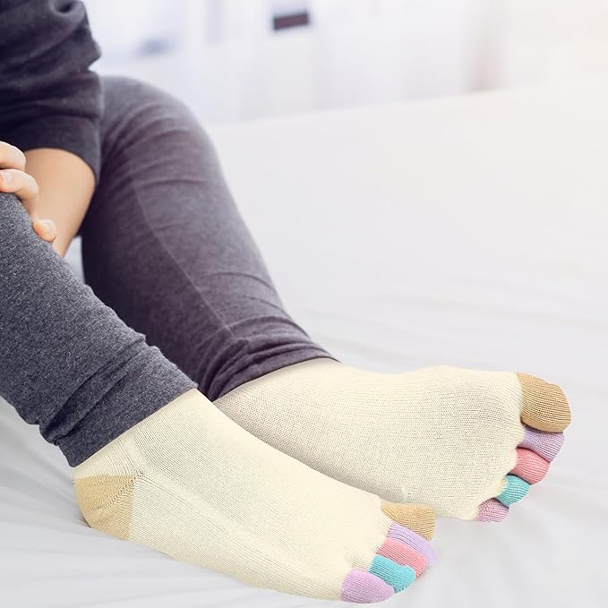 Benefeet Sox Funny Toe Socks Women Five Finger Socks Girls Cute Toe Seperated Cotton Socks Running Athletic Christmas Gifts