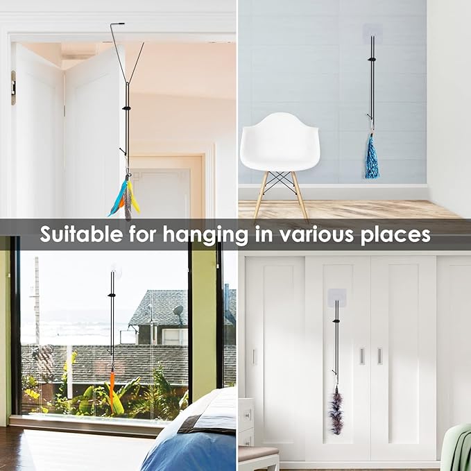 Interactive Cat Feather Toys, 15 Pack Self-Play Hanging Door Cat Mice Toys Hanging Interactive Cat Toys for Indoor Cats Kitten Play Chase Exercise, Cat Teaser Toy Mice Toys