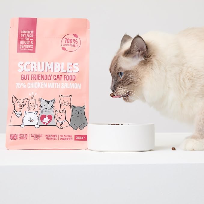 SCRUMBLES Complete Dry Cat Food For Adult And Senior - Chicken, 750 GR