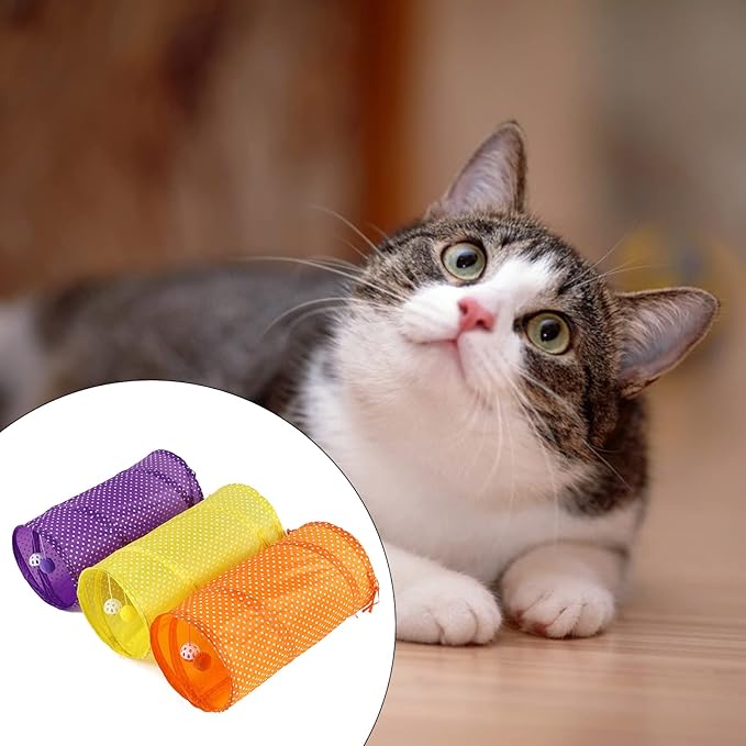 Cat Tunnel,Cat Toys,Cat Tunnel Toy Cat Tunnel Tube Kitten Tunnel Toy Kitten Pet Training Interactive Fun Toy Kitten Tunnel Toy, Purple