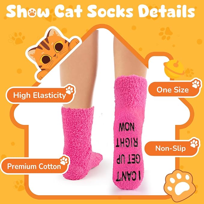 Bebila Gifts for Women Men Funny Fuzzy Cat Socks for Cat Mom Dad Lovers