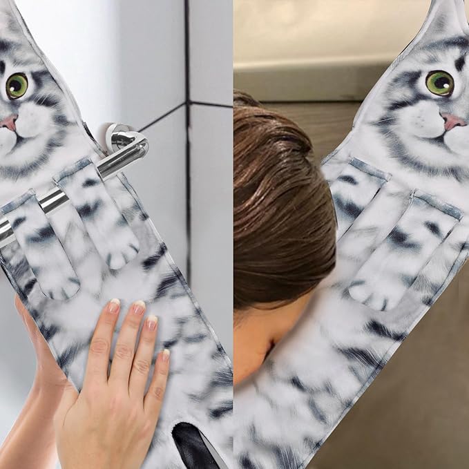 Funny Cat Gifts for Women Mom Grandmom- Cute Kitten Hand Towel for Bathroom Kitchen- Unique Housewarming Valentines Mothers Birthday Christmas Gag Gifts for Women Mom Cat Lovers