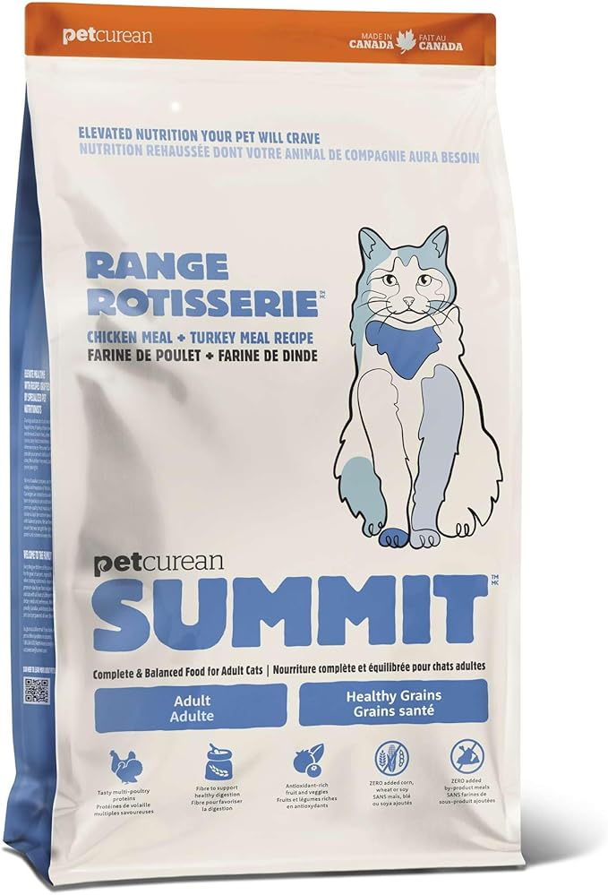 Range Rotisserie, Dry Cat Food, Chicken Meal and Turkey Meal Adult Recipe with Grains, 12 lb Bag