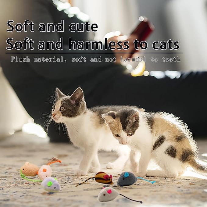 cat Mouse Toy, Rat Stuffed Animal, Mouse Toy，Mint Mouse Toy Suitable for Indoor Cats, Resistant to Biting (24 Piece Set)