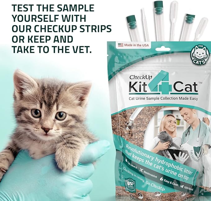 2lb Hydrophobic Cat Litter for Urine Collection, Hydrophobic Sand Urine Collection Litter Kit I Collect cat Urine Sample for Test (3 x 11oz Bags)