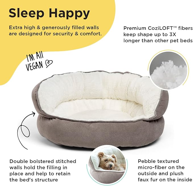 Best Friends by Sheri Pet Throne Gray Jumbo Round Orthopedic Cat and Dog