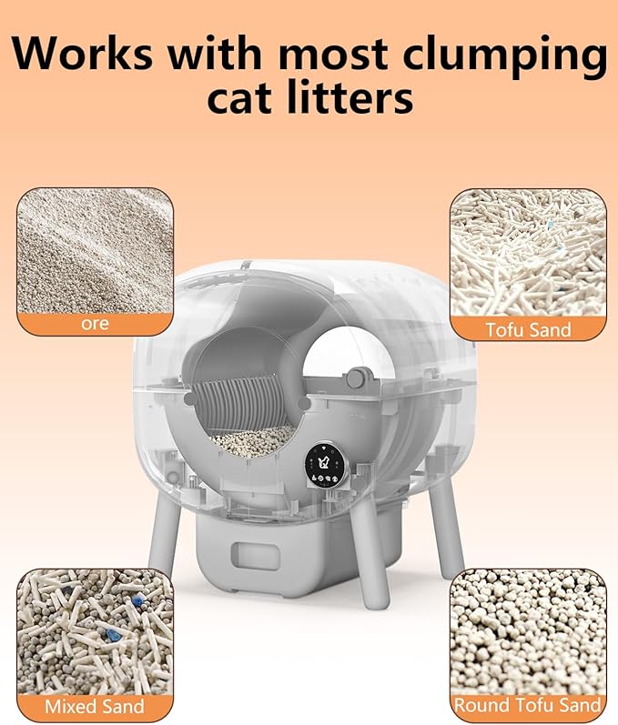 110L Automatic Litter Box-Robot for Multiple Cats, Self-Cleaning Cat Litter Box, Large Electric Kitty Litter Box-APP Control, Odor-Free, Liner & Litter Mat & Aromatherapy Box
