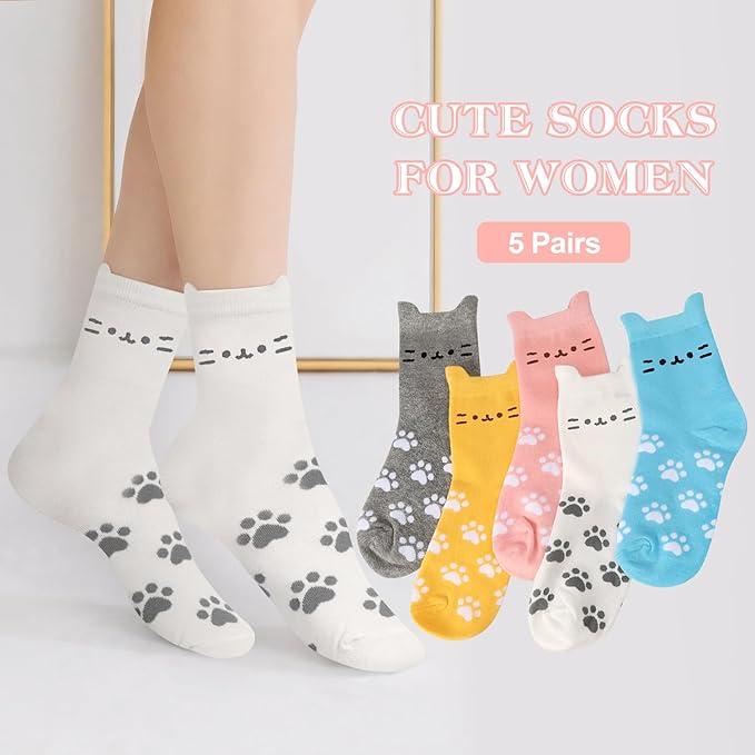 AGRIMONY Women's Cat Socks Cute Animal Socks Dog Valentines Easter Fun Gifts for Women