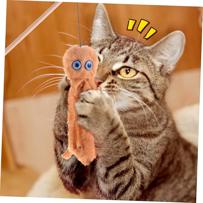 FOMIYES 2pcs Interactive Cat Toys Indoor Cat Teasing Cat Fishing Pole Stick Playset Indoor Cats Kitten Teaser Toy