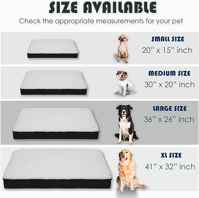 Orthopedic Dog Bed, Memory Foam Revisable Two Side with Washable Removable Cover,Large, 36”x26”