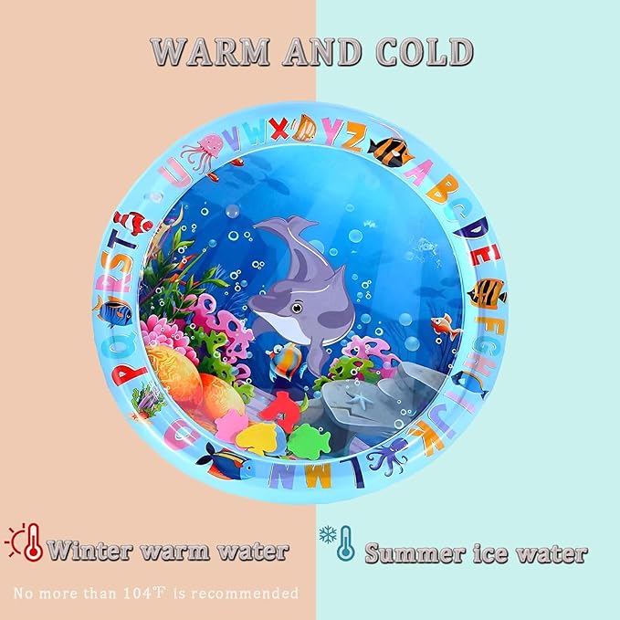 Upgrade Thickened Water Sensor Play Mat for Cats.2024 New Interactive Cool and Comfortable Thickened pet Water Sensing pad,Water Sensory Pad with Fish for Pets Kids Play