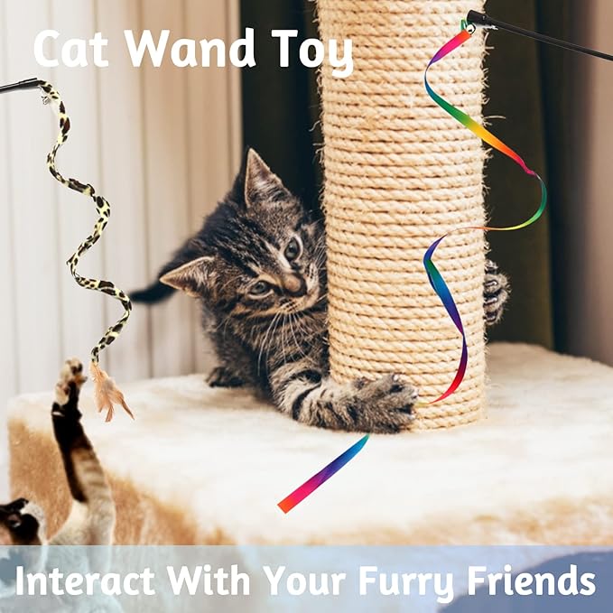 Kitten Toys Cat Toys Assortments, 26 Packs Cat Toys Variety Pack for Kitty, Cat Wand Toy, Cat Feather Toys, Cat Balls with Bells, Cat Mouse Toy, Catnip Toys for Indoor Cats