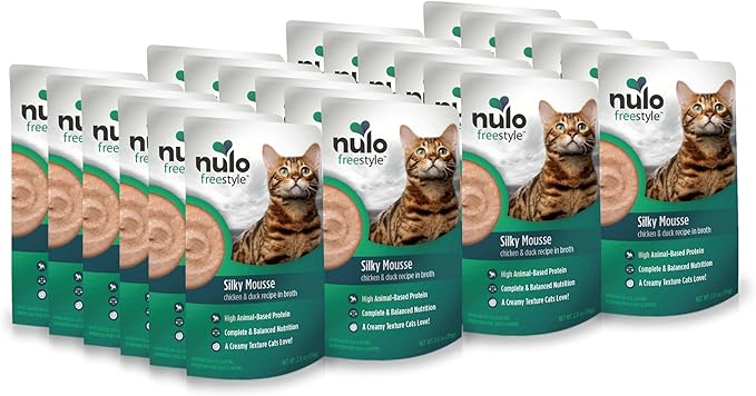Nulo Freestyle Wet Cat Food 24 Pack Mousse, Smooth as Silk Texture with High Animal-Based Protein for Complete and Balanced Nutrition Your Kitten to Senior Cat will Crave