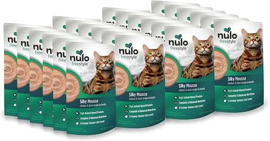 Nulo Freestyle Wet Cat Food 24 Pack Mousse, Smooth as Silk Texture with High Animal-Based Protein for Complete and Balanced Nutrition Your Kitten to Senior Cat will Crave