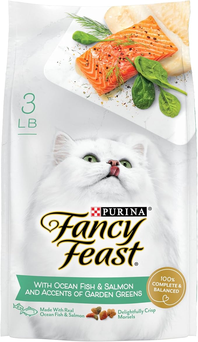 GYCO Dry Cat Food with Ocean Fish and Salmon, 3lb Bag - 100 Percent Complete and Balanced Nutrition - Real Sea Food Flavors That Cats Adore