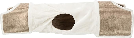 TRIXIE Cat Tunnel for Indoor Cats - Cozy Peekaboo Cat Cave Including Dangling Cat Toys - with Sturdy Sisal Scratching Surfaces - Collapsable and Easy to Store Cat Tube - in Cream