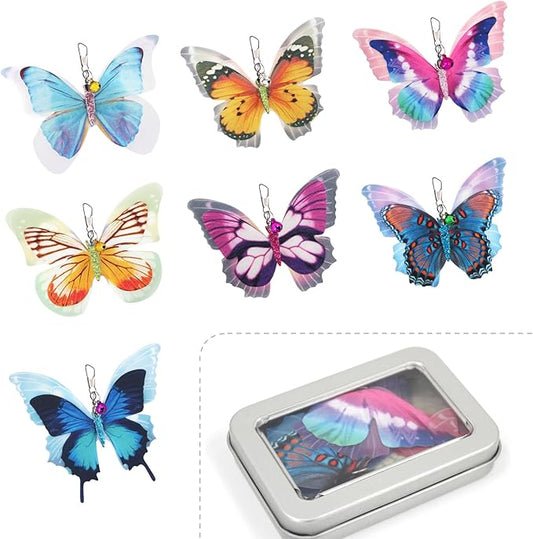 SONGWAY Cat Butterfly Toy Replacement - 7 Pieces Butterfly Cat Toys Accessories, Cat Wand Toy Replacement, Cat Teaser Wand Attachments, Interactive Cat Toys for Indoor Cat Kitten