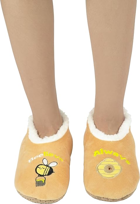 BenSorts Fuzzy Slipper Socks for Women Funny House Slippers with Grips