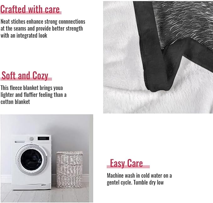 HommomH 40"x50" Blanket Soft Fluffy Flannel Fleece Throw Black Cat