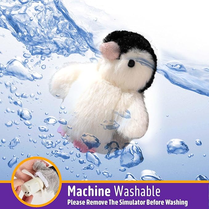 Interactive Cat Toy Rechargeable Automatic Chirping Penguin Flying Bird Cat Toy Infused with Catnip in The Wings, Auto Beating Wings Cat Toys for Indoor Cats to Play Alone, Never Boredom