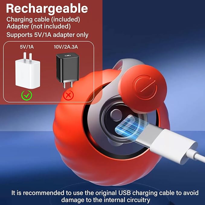 Interactive Cat Ball Toy with Feather, Speedy Tail 2.0 cat Toys, Smart Cat Toys Ball for Indoor Cats, Motion Activated Automatic Cat Toy Ball, USB Rechargeable Cat Toys, Orange