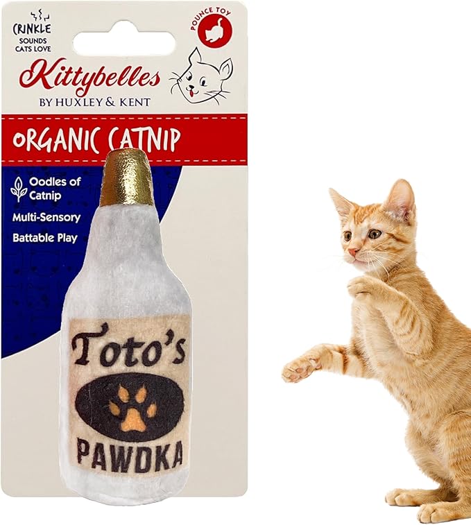 Huxley & Ket Plush Cat Toy | Toto's Pawdka | Nappy Hour Strong Catnip Filled Cat Toy | Plush Interactive Kitten and Cat Toy with Catnip and Crinkle | Kittybelles