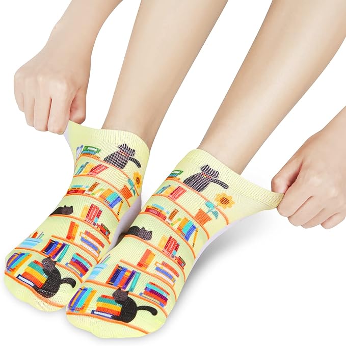 Benefeet Sox Funny Ankle Socks Cute Novelty No Show Animal Fruit Flower Cartoon Colorful Graphic Low Cut Socks for Women Girl