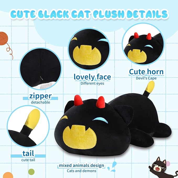 Cat Stuffed Animal, Cute Yellow Cat Plush Toy Pillow Soft Cat Stuffed Animal Kawaii Plushie Toy 30CM/11.8Inch