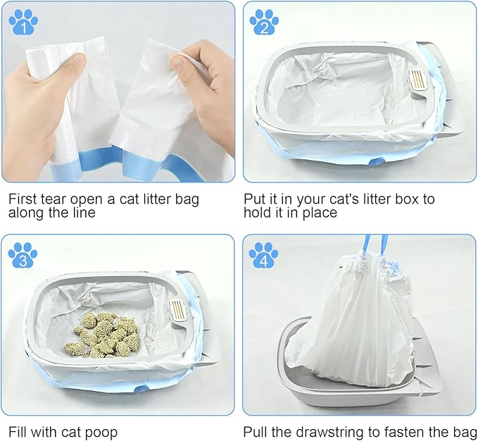 Automatic Cat Litter Box Self Cleaning Waste Bag 50PCS A2