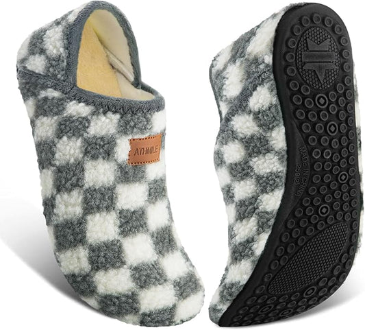 ATHMILE House Slippers for Women Men Indoor Barefoot Slippers Socks Furry Slip on House Shoes Cozy Comfy Slippers for Home Bedroom Travel Yoga