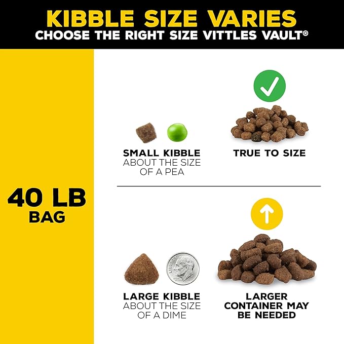 Gamma2 Vittles Vault Stackable Dog Food Storage Container with Sealing Lid, Up to 40 lbs Dry Pet Food Storage Container, USA-Made - [20.5"L x 12"W x 16.75"H]