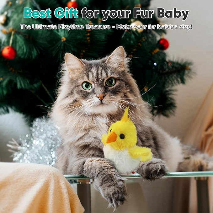 Petbobi Cat Toys Flapping Bird - Lifelike Parrot Interactive Cat Toy with Catnip, Exercise Toy for Bored Indoor Cats, Rechargeable Motion Activated Chirping Kitten Toy for All Breeds Cat