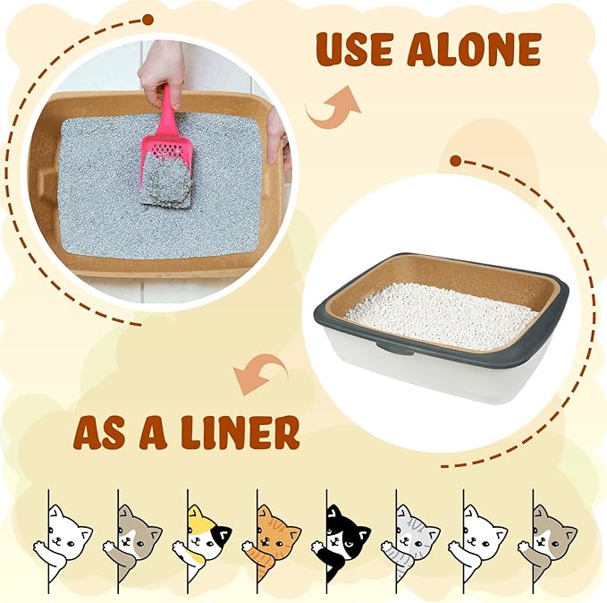 5 Pack Small Disposable Litter Kitten Box Disposable Cat Litter Tray Paper Cat Litter Box for Indoor Outdoor Small Animals Cat, Hamster, Guinea Pig, Mice, Bunny and More, 16.1 x 11.2 x 3.7 Inches