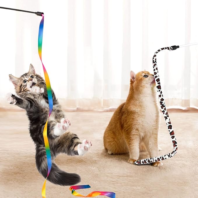 34Pcs Cat Toys Kitten Toys,Interactive Cat Toys Set with Collapsible Cat Tunnels Tent for Indoor Cats,Retractable Cat Wand Toys Catnip Toys Cat Feather Teaser Fluffy Mouse Crinkle Balls for Cat,Kitty