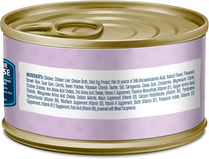 Blue Buffalo Baby BLUE Natural Kitten Wet Cat Food, Healthy Growth Formula with DHA, Chicken Recipe Multi-Pack, 3-oz. Cans (24 Count)