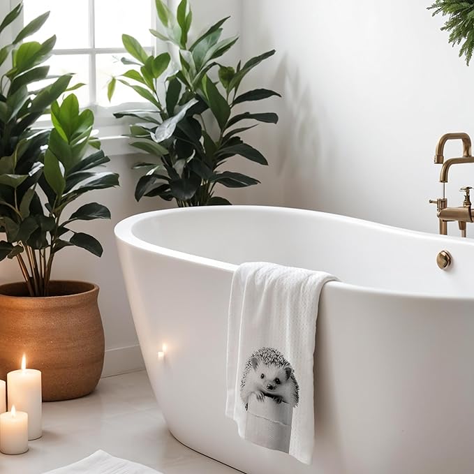 Hedgehog Bathroom Hand Towels, Hedgehogs Hand Towels for Bathroom, Funny Hand Towels, Hedgehog Bathroom Decor, Hedgehog Gifts for Hedgehog Lovers Women, 16x24 Inch