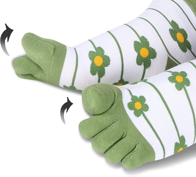 Benefeet Sox Toe Socks Women Men Cute Cat Five Finger Socks for Girls Colorful Cotton Ankle Athletic Running Socks with Toes