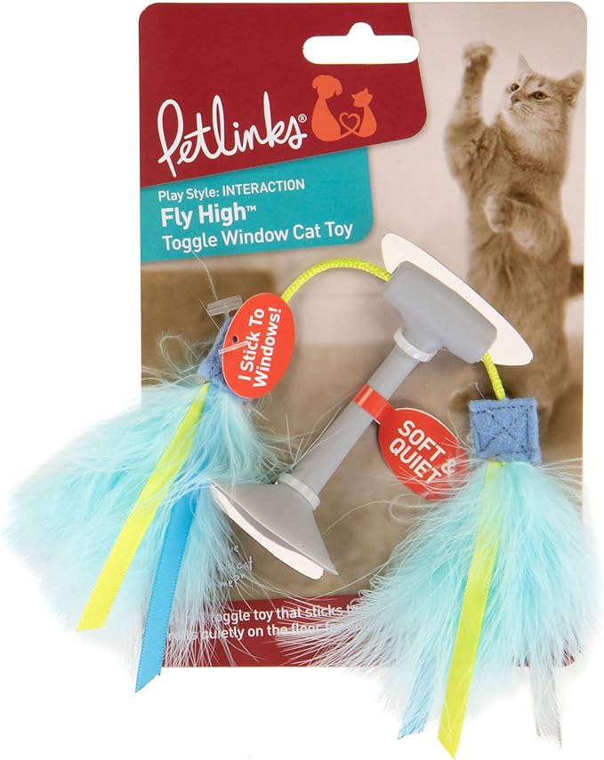 Petlinks Fly High Toggle Window Suction Cat Toy - Multi Color, One Size
