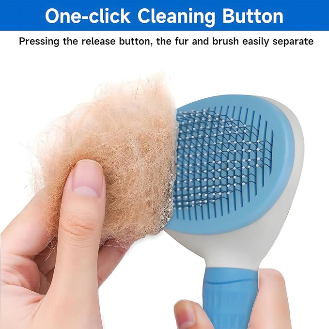 cat brush with release button, indoor cat hair brush that falls off, suitable for long or short haired cats, cat beauty brush for kittens, cat comb, rabbit massage to remove loose fur