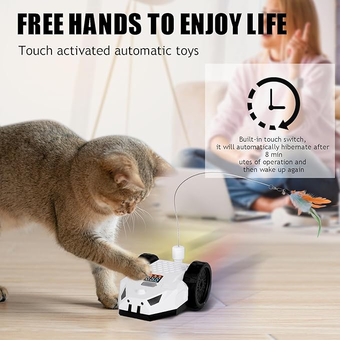 Interactive Cat Toys - Interactive Cat Toys for Indoor Cats, Speedy Tail Cat Toy, Remote Control Mouse - Safe and Eco-Friendly, Type-C Charging - Great for Kittens and Adult Cats