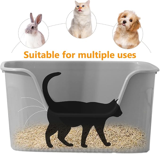 6 Pack XXL Extra Large Cat Litter Box 30.9″L×21.5″W×16.1″H Anti-Splashing High Side Jumbo Litter Boxes for Big Multi Cats Dogs