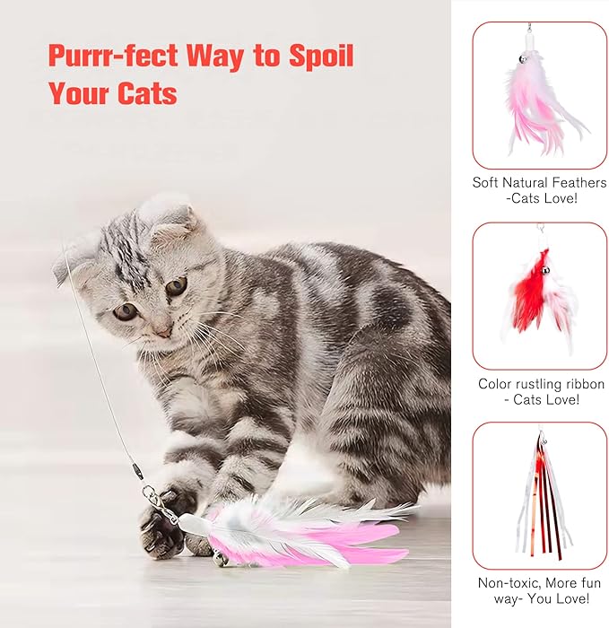3-in-1 Retractable Cat Wand Toy for Indoor Cats