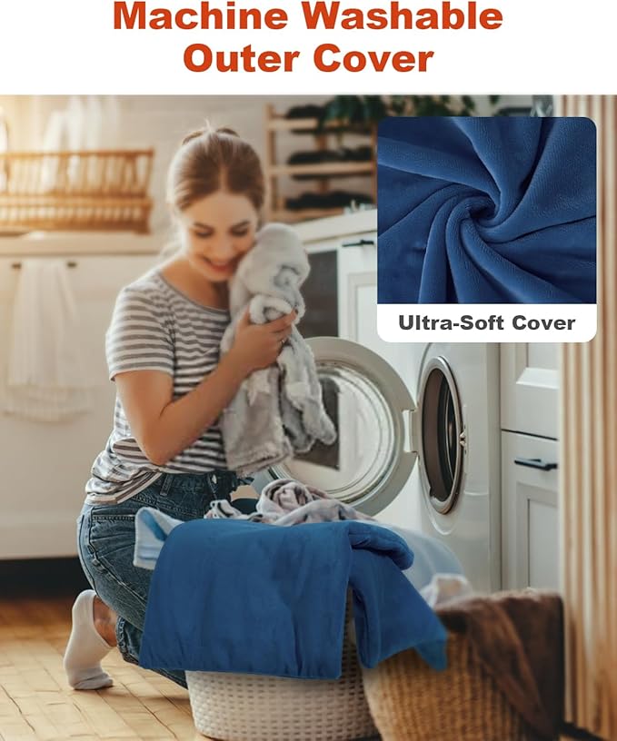 Pet Heating Pad,Extremely Waterproof Heated Cat Dog Bed Outdoor & Indoor,Multi-Size Heated Dog Cat Blanket Mat,Pet Heater Warmer for Cat Dog House Whelping Box(Dark Blue,M-17.7" Lx17.7 W)